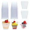 Cake Tools 2550100pcs 60 ml engångsplastplastdessert koppar födelsedag transparent fest glass kopp hem jul levereras 230616