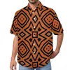 Мужские повседневные рубашки Geo Print Blouses мужчина африканский геометрический гавайский дизайн с коротким рукава
