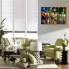 City Rhythms Wall Art on Canvas Night Shops Handcrafted Contemporary Painting for Entryway