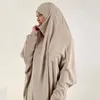 Vêtements ethniques jilbab 2 pièces ensemble femmes musulmanes Hijab robe prière vêtement Abaya longue Khimar Ramadan robe arabe Abayas ensembles vêtements islamiques Robe 230616