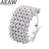 Solitaire Ring S925 Sterling Silver D Color 5 Row Flower Shape High end Fine Jewelry For Women Wholesale 230616