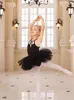 Stage Wear Girl Professional Performance Ballet Swan Lake Tutu White Black Elastic Waist Children 4 Layers Mesh Tulle Mini Ball Skirt Tutus