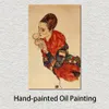 Paysage abstrait peinture Portrait de l'actrice Marga Boerner Egon Schiele toile Art impressionniste fait à la main oeuvre
