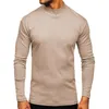 Men's T Shirts Male Autumn And Winter Shirt Mid Neck Round Solid Color Padded Top Long Sleeved Bottoming Blouse