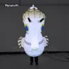 Fantastique Parade Performance Blanc Marche Gonflable Hippocampe Costume Portable Blow Up Mer Animal Ballon Costume Pour L'événement
