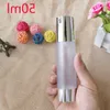 30ml 50ml Empty Airless Pump Dispenser Bottle Refillable Lotion Cream Containers Easy to Carry Frosted Bottles for Travel 100pcs Hioxq