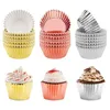 Backformen, Folie, Cupcake-Förmchen, Muffin-Papierförmchen, Tassen, Gold, Silber, Rose, 1 Stück