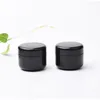 empty cosmetic containers 50g black PET plastic cosmetic jars with clear inner PP cover for hand/face cream mask Hlldq