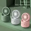 Elektrische ventilatoren Water Mini USB Desktop Turbine Led Spray Bevochtigende lucht Oplaadbaar