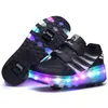 Sneakers Size 2743 Luminous Roller Children Boys LED Wheels Lights Skate for Kids Girls Glowing Shoes 230615