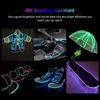 New LED Strip Garland EL Wire 1M/3M/5M Car Interior Lighting Auto Rope Tube Line Flexible Neon Light Need 2x AA Batteires Light