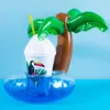 Uppblåsbara flottörer rör Air Inflation Toy Float Cup Stand Coconut Tree Drink Holder Summer Water Pool Toys Swimming Beach Party Accessories 230616