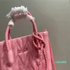 2023 Fashion Designer Borsa da donna Borsa da spiaggia Tote Piccolo diamante scozzese in pelle intrecciata con gambo a mano che trasporta portamonete