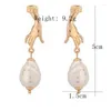 Orecchini pendenti Golden Wealth Palm Finger Thread Fascino di perle d'imitazione Trendy Brincos Bijoux Boucle D'oreille