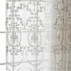 Vorhang aus weißem besticktem Tüll im Flur, transparente Vorhänge für Schlafzimmer, Wohnzimmer, Fensterbehandlung, Voile-Vorhänge im europäischen Stil