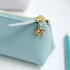 Dream Star Series PU Leather Pen Bag Pencil Case Gold Zipper Retro Color Storage Pouch för Stationery School F6751