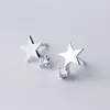 Orecchini a bottone MloveAcc 925 Sterling Silver Women Fashion Cute Tiny Star con Clear CZ per ragazze Lady Jewelry Gift
