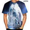 T-shirt da uomo Cool Fashion Camicia stampata a cavallo 3d Primavera Estate Uomo Top T-shirt casual a maniche corte O-Collo