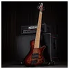 Uppgradera fanned fret 6 sträng elektrisk basgitarr rostad lönnhal lila burl burst lönn topp rostfritt stål fret