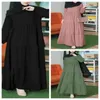 Etniska kläder vintage abaya hijab klänningar eid mubarek kalkon muslimsk klänning kvinnor långärmare rufsar maxi sundress kaftan robes femme