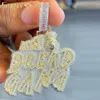 Charms Fashion BREAD GANG Letters Necklace For Men Bling Micro Pave 5A CZ Cubic Zirconia Money Bag Pendant Iced Out Hip Hop Jewelry 230615