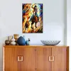 Vibrant Figure Art on Canvas Rodeo The Chase Handmade Contemporary Oil Painting for Living Room Wall