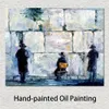 Art mural de toile impressionniste moderne Temps de prière peint de paysage de rue peint à la main pour décor d'appartement