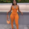 Dames Jumpsuits Rompertjes FQLWL Zomer Streetwear Outfit Jumpsuits Vrouwen Romper Backless Geribbeld Mouwloos Zwart Grijs Bodycon Jumpsuit Vrouw 230615