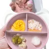 Tazze Piatti Utensili Tavoletta per alimentazione per bambini Piatto piano 3 in 1 Ventosa Tavola da allenamento in silicone morbido Baby Shower Gift 230615