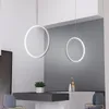 Avizeler Minimalist Modern Led Avize Işıkları Yuvarlak Yüzük Çemberi Kolye Lamba Oturma Odası Aydınlatma İç Mekan Fikstürü