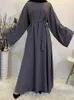 Etnische Kleding Moslim Mode Dubai Abaya Lange Hijab Jurken met Riem Islam Kleding Abaya Afrikaanse Jurken voor Vrouwen Kaftan Gewaad Musulmane 230616