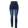 Damen-Jeans mit hoher Taille, modisch, schmal, hochelastisch, Röhrenjeans, Bleistifthose, Po-Shaping-Jeans, S-2XL