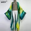 Roupa de banho feminina WINYI Summer Beach Wear Swim Suit Cover up boho fashion print elegante sexy Holiday party Cardigan manga longa vestido 230616