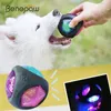 Benepaw Elastic Flash LED Dog Ball Rubber Durable Bite-resistant Interactive Dog Toys Small Large Pets Safe Sound Squeaker Game