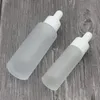 Classic 15ml 30ml frost bottle clear glass dropper eye essential oil serum bottles with white cap Bnpqx