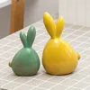 Figuritas de objetos decorativos, decoraciones de cerámica, mueble de TV minimalista moderno para sala de estar, decoración de conejo de orejas largas suave para el hogar 230615