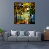 Stedelijke straten canvas kunst oktober reflecties handgemaakt abstract schilderij modern decor voor kantoor