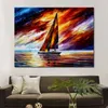 Street Landscape Canvas Art Set Sail Pittura moderna fatta a mano per l'arredamento della camera familiare