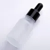 E Bottiglie di vetro vuote liquide Bottiglie contagocce in vetro trasparente smerigliato da 15 ml con contagocce oro nero argento