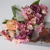 Getrocknete Blumen Simulation Pfingstrose Bouquet Köpfe Rose Hortensie Künstliche Gefälschte Blume Hause Wohnzimmer Esstisch Hochzeit Dekoration