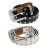 Belts Ladies Fashion Studded Western Crystal Rhinestone Bling Skórz