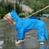 犬のアパレルレインコート防水犬は、フード用品付きの大きなジャケット反射性調整可能なペット230616