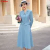 Two Piece Dress High Quality Spring Autumn Long Skirt Blazer Sets Outfits Female Formal Business Korean Womens Office Ladies Work Jacket Suit 230615