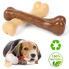 Brinquedos para cães de osso com sabor de carne para cães pequenos e grandes, não tóxicos, resistentes a mordidas, brinquedos para cachorros, mastigar, produtos para limpeza dental, produtos para animais de estimação