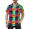 Chemises décontractées pour hommes Funky Art Blouses Hommes 80s Abstrait Géométrique Hawaïen À Manches Courtes Mode Personnalisé Surdimensionné Chemise De Plage Cadeau