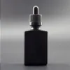 400 teile/los 30 ml Leere Frost Schwarze Quadratische Glasflaschen Mit Schwarzer Tropfkappe 1 unze Glas Tropfbehälter Ikove