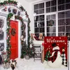1pc, Kış Noel Bahçesi Bayrağı, Hoş Geldiniz Noel Kırmızı Siyah Buffalo Snowman House Yard Bayrağı, Çift Taraflı Çuval Toyu Tatil Noel Bahçe Bayrağı, Açık Bahçe Dekorasyonu