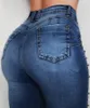 Damen-Jeans mit hoher Taille, modisch, schmal, hochelastisch, Röhrenjeans, Bleistifthose, Po-Shaping-Jeans, S-2XL