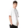 Sweats à capuche pour hommes BOSDIDENG 2023 été hommes t-shirt décontracté solide lâche hauts à capuche t-shirts chemises hommes vêtements de sport à capuche à manches courtes B80716055