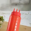 Novo PE Squeeze Bottle Dispensador de Condimentos de Três Furos Molho Vinagre Ketchup Galheteiro Molhos Recipiente Molho de Tomate Garrafa de Mostarda